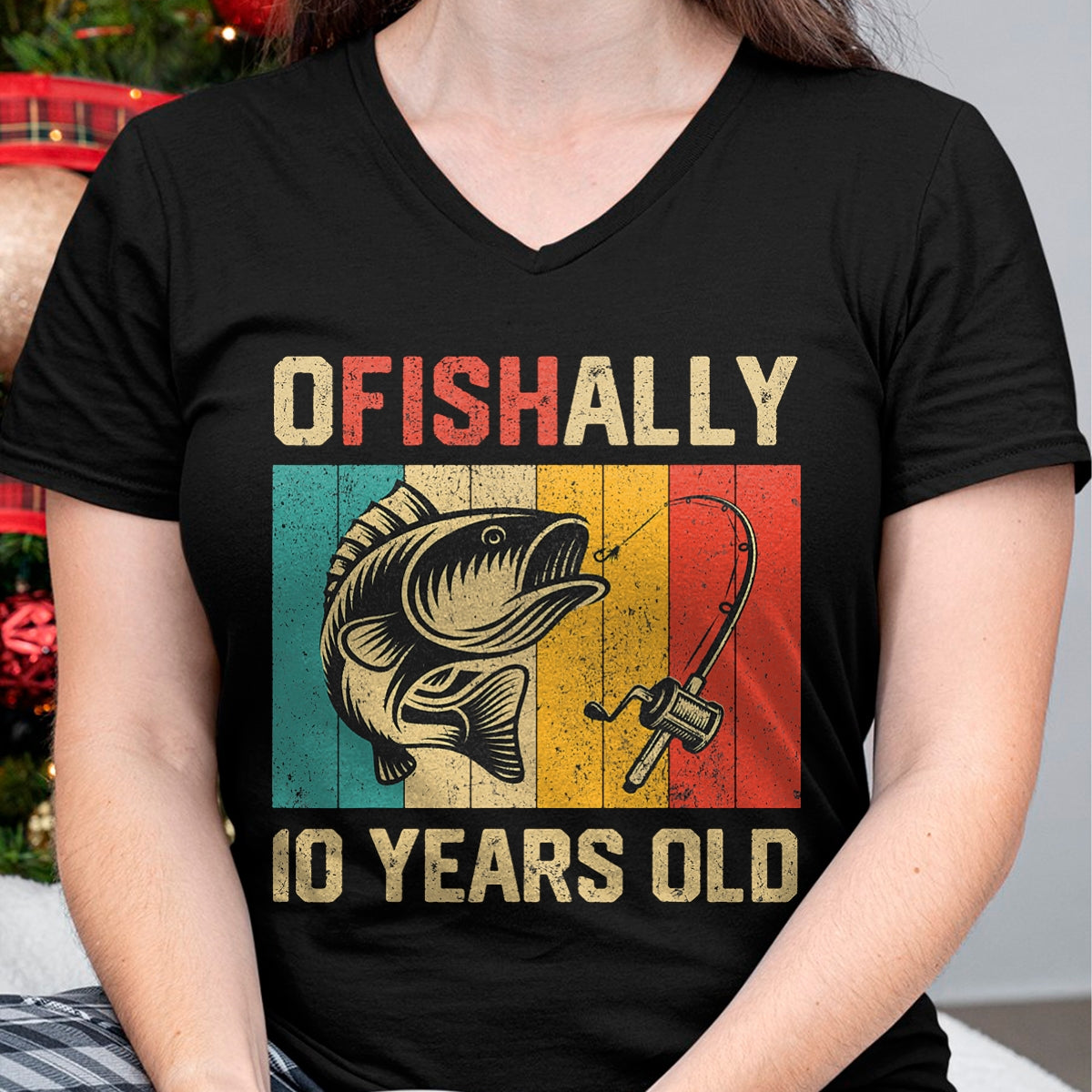 Funny Fishing Shirt, Gift For Fishing Lover Unisex T-Shirt/Hoodie/Sweatshirt HLT00 - Ofishally 10 Years Old Funny Fishing Birthday Fisherman T-Shirt