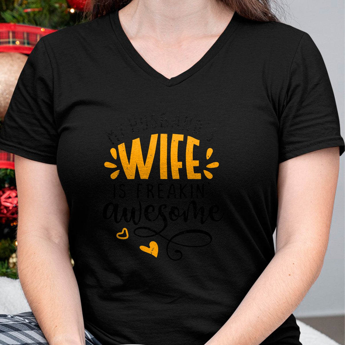 Best Wife Shirt, Wife and Husband Unisex T-Shirt/Hoodie/Sweatshirt HLT00 - My husbands wife is freaking awesome - sarcastic wife T-Shirt