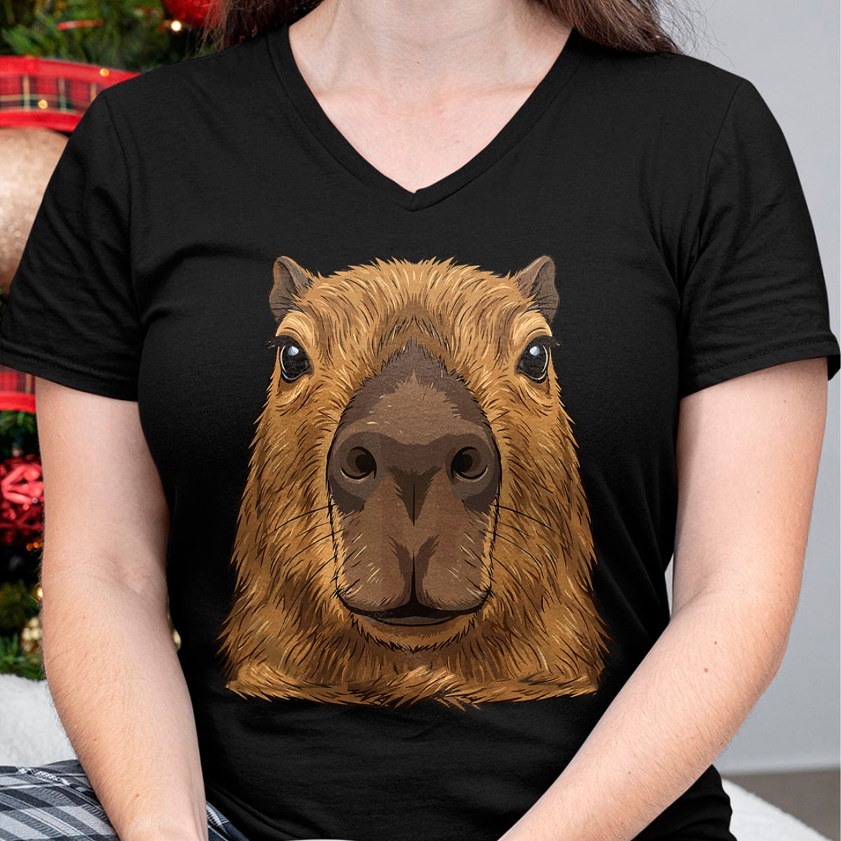Cute Capybara Shirt, Funny Capybara Unisex T-Shirt/Hoodie/Sweatshirt HLT00 - Capybara Face Cute Animal Capybaras Lover T-Shirt