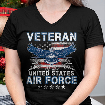 Proud Veteran Shirt, Funny Veteran UnisexT-Shirt/Hoodie/Sweatshirt HLT00 - Proud US Air Force Veteran USA Flag Patriotic Vintage Mens T-Shirt