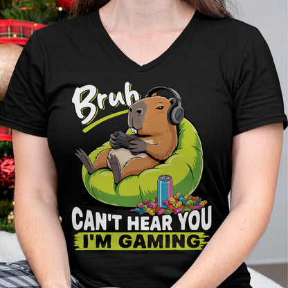 Cute Capybara Shirt, Funny Capybara Unisex T-Shirt/Hoodie/Sweatshirt HLT00 - Capybara Gamer Gaming T-Shirt