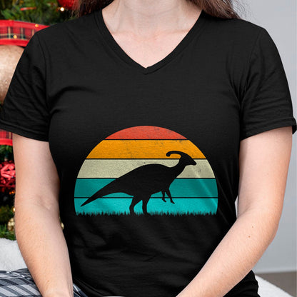 Best Dinosaur Lover Shirt, Funny Dinosaur UnisexT-Shirt/Hoodie/Sweatshirt HLT00 - Parasaurolophus - Vintage Retro Sunset Dinosaur Lovers T-Shirt