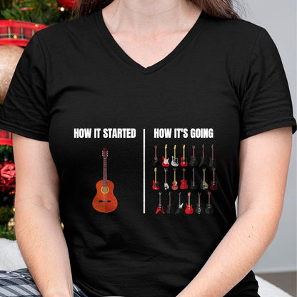 Guitar Lover Shirt, Funny Guitar UnisexT-Shirt/Hoodie/Sweatshirt HLT00 - How It Started How It’s Going Music Musician Funny Guitar T-Shirt