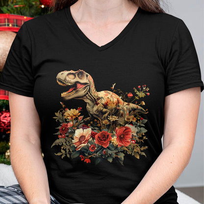 Best Dinosaur Lover Shirt, Funny Dinosaur UnisexT-Shirt/Hoodie/Sweatshirt HLT00 - Dinosaur Dino Trex Floral Flower Graphic T-Shirt