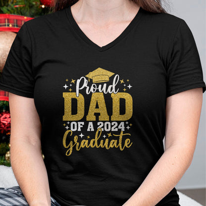 Gift for Dad Shirt, Funny Dad Unisex T-Shirt/Hoodie/Sweatshirt HLT00 – Dad Senior 2024 Proud Dad Of A Class Of 2024 Graduate T-Shirt