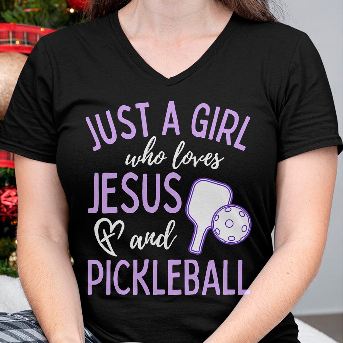 Funny Pickleball Shirt, Pickleball Lover Unisex T-Shirt/Hoodie/Sweatshirt HLT00 - Just A Girl Who Loves Jesus and Pickleball Christian Cute T-Shirt