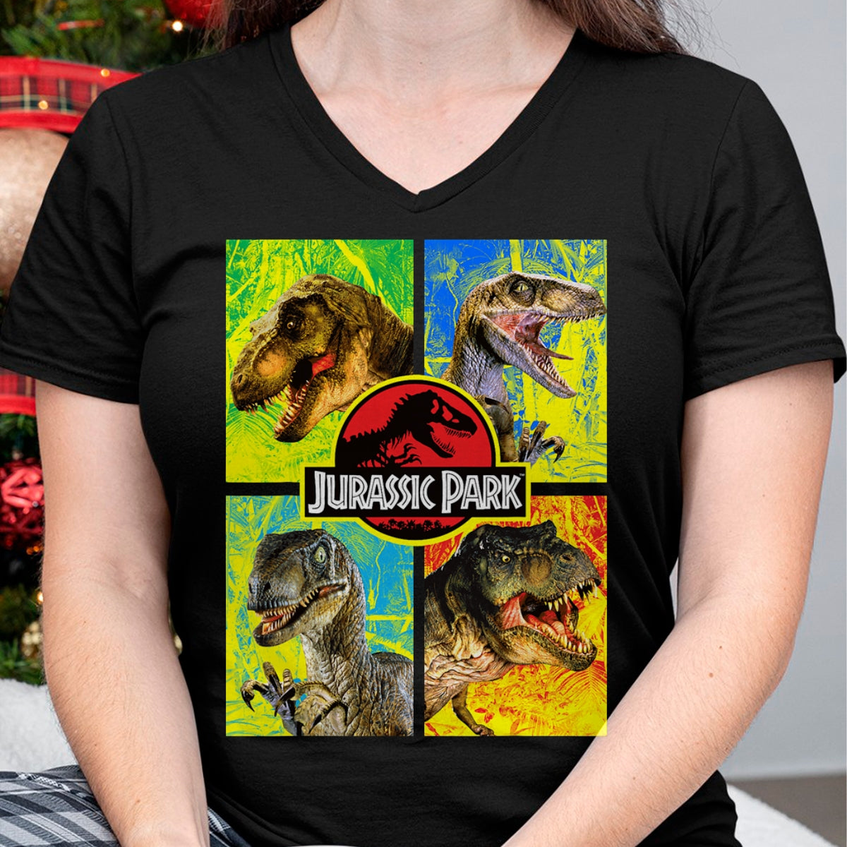 Best Dinosaur Lover Shirt, Funny Dinosaur UnisexT-Shirt/Hoodie/Sweatshirt HLT00 - Jurassic Park Four Different Dinosaur Faces Graphic T-Shirt T-Shirt