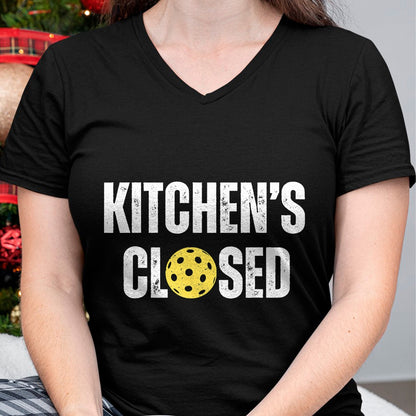Funny Pickleball Shirt, Pickleball Lover Unisex T-Shirt/Hoodie/Sweatshirt HLT00 - Pickleball Kitchen is Closed Pickleball Net Closed T-Shirt