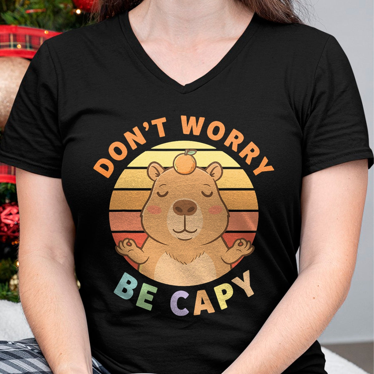 Cute Capybara Shirt, Funny Capybara Unisex T-Shirt/Hoodie/Sweatshirt HLT00 - Capybara Dont Worry Be Capy T-Shirt