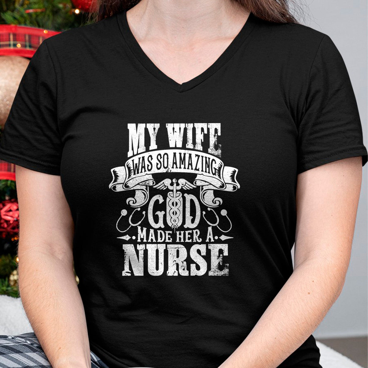 Funny Nurse Shirt, Nurse Unisex T-Shirt/Hoodie/Sweatshirt HLT00 - My Wife was so Amazing, God made her a Nurse T-Shirt
