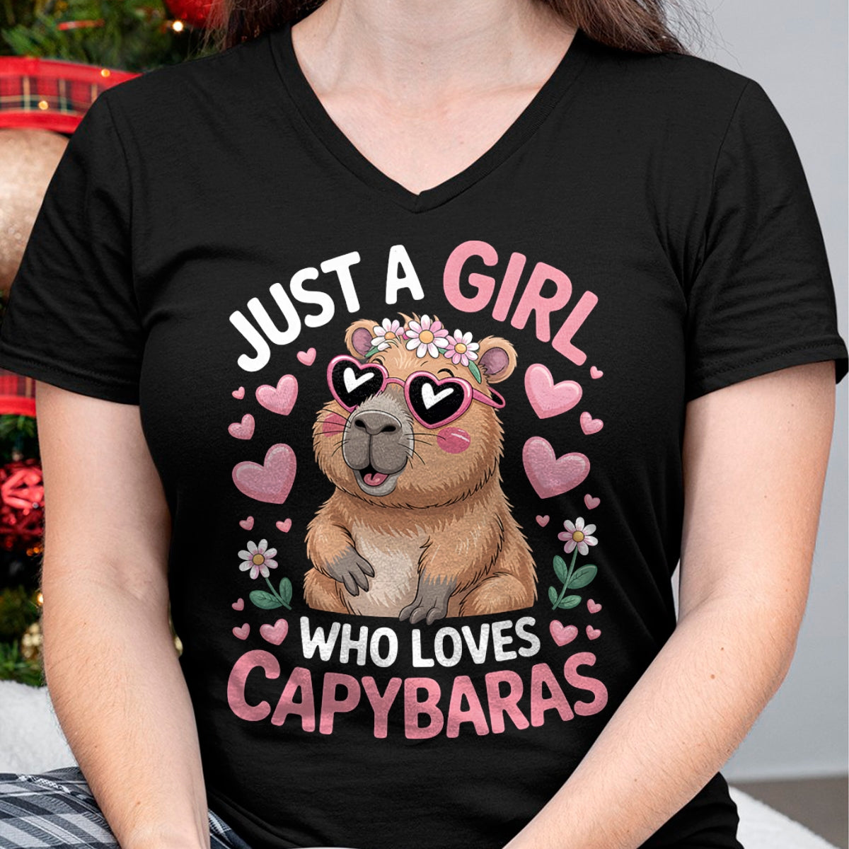 Cute Capybara Shirt, Funny Capybara Unisex T-Shirt/Hoodie/Sweatshirt HLT00 - Girls Capybara T-Shirt