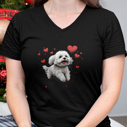 Dog Love Shirt, Dog Lover Gift T-Shirt/Hoodie/Sweatshirt HLT00 - Maltese dog Love Heart for Valentines Day Maltese dog Lover T-Shirt