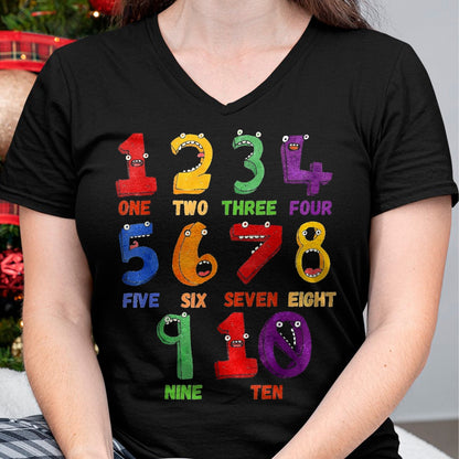 Best Student Shirt, Funny Back To School UnisexT-Shirt/Hoodie/Sweatshirt HLT00 - Learning Math Numbers Counting Funny Back to School Teacher T-Shirt, Women, Black, Small