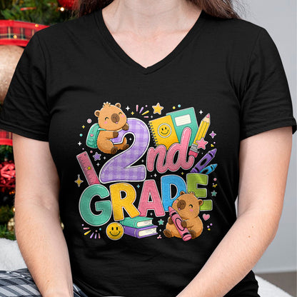 Cute Capybara Shirt, Funny Capybara Unisex T-Shirt/Hoodie/Sweatshirt HLT00 - Cute Capybara 2nd Grade Back to School Second Grader Teacher T-Shirt