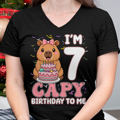 Cute Capybara Shirt, Funny Capybara UnisexT-Shirt/Hoodie/Sweatshirt HLT00 - 7 Years Old Capy Birthday to Me 7th Birthday Capybara Girl T-Shirt