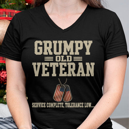 Proud Veteran Shirt, Funny Veteran UnisexT-Shirt/Hoodie/Sweatshirt HLT00 - Funny Grumpy Old Veteran for Military Vets Service Complete T-Shirt