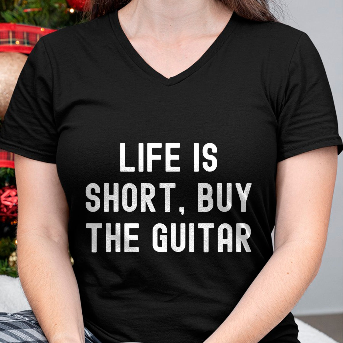 Guitar Lover Shirt, Funny Guitar UnisexT-Shirt/Hoodie/Sweatshirt HLT00 - Life Is Short, Buy The Guitar Funny Quote T-Shirt (1)