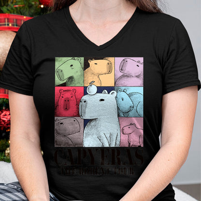 Cute Capybara Shirt, Funny Capybara Unisex T-Shirt/Hoodie/Sweatshirt HLT00 - Capyeras Funny Cute Capybara Color Concert Tour Cute Animals T-Shirt