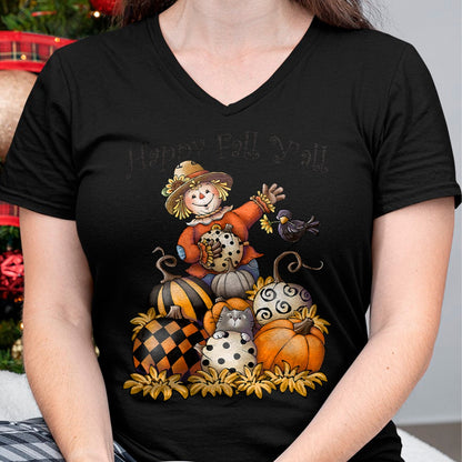 Best Thanksgiving Family Shirt , Funny Thanksgiving UnisexT-Shirt/Hoodie/Sweatshirt HLT00 - Scarecrow Happy Fall Y'all Pumpkin Thanksgiving Halloween T-Shirt