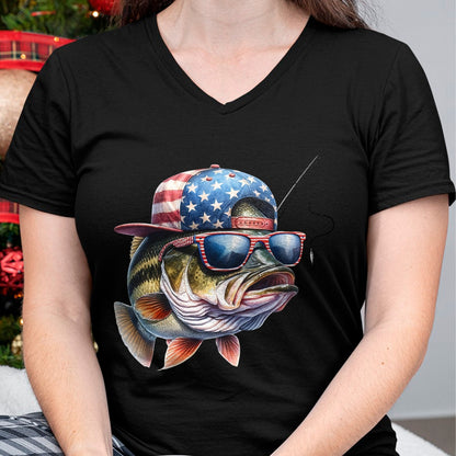 Funny Fishing Shirt, Gift For Fishing Lover Unisex T-Shirt/Hoodie/Sweatshirt HLT00 - American Flag Fishing T-Shirt- Funny Fisherman Gift T-Shirt
