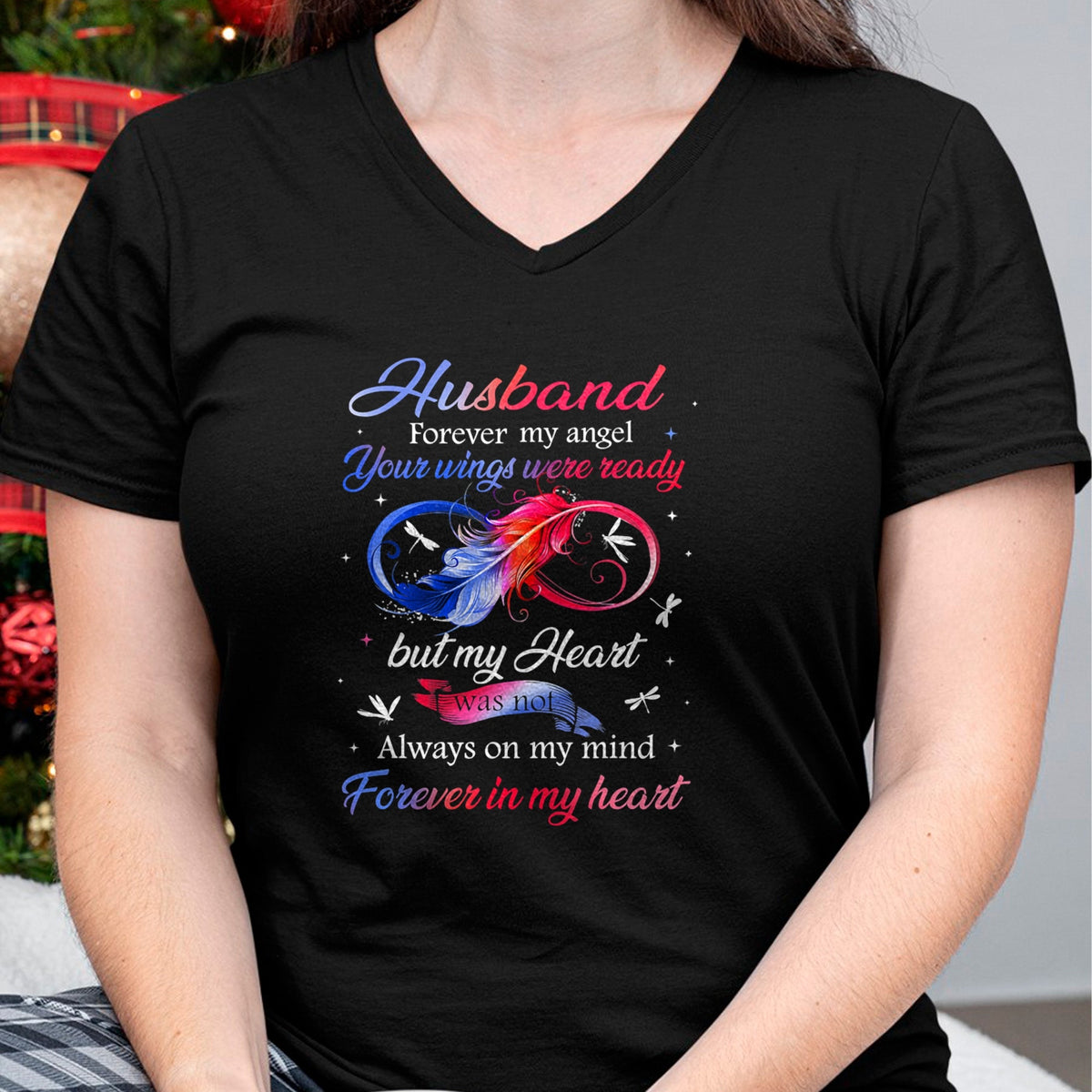 Best Wife Shirt, Wife and Husband Unisex T-Shirt/Hoodie/Sweatshirt HLT00 - Husband Forever my angel Your wings were ready but my Heart T-Shirt