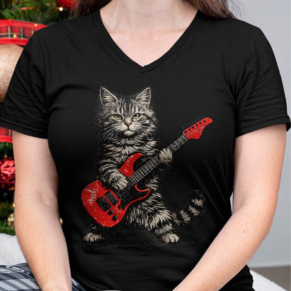Guitar Lover Shirt, Funny Guitar UnisexT-Shirt/Hoodie/Sweatshirt HLT00 - Funny Cat Playing Guitar Rock and Roll Gifts Men Women Kids T-Shirt (5)