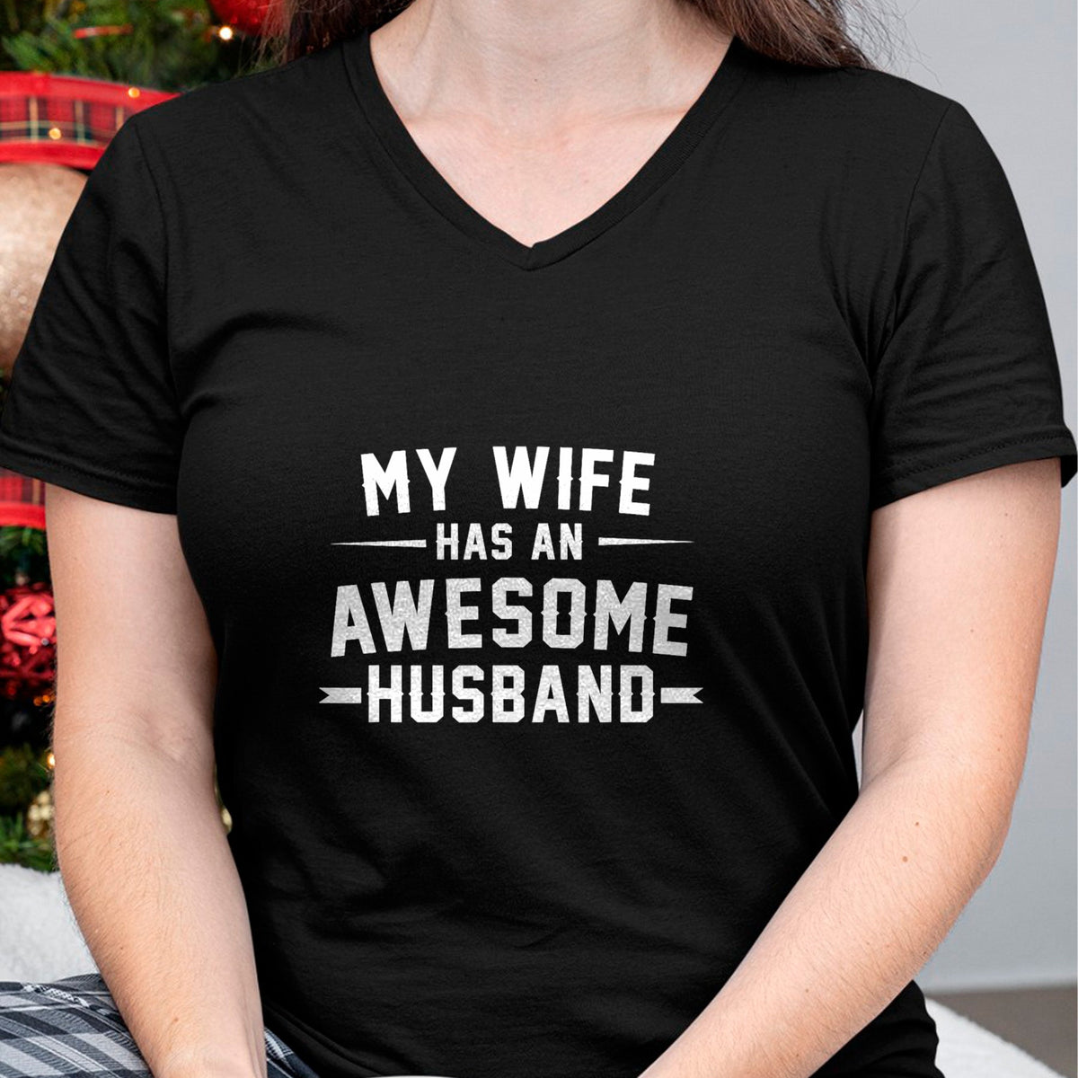 Best Wife Shirt, Wife and Husband Unisex T-Shirt/Hoodie/Sweatshirt HLT00 - My wife has an awesome husband T-Shirt