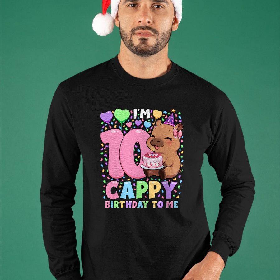 Cute Capybara Shirt, Funny Capybara UnisexT-Shirt/Hoodie/Sweatshirt HLT00 - Capybara Birthday Shirt Kawaii Girl Capybara 10th Birthday T-Shirt