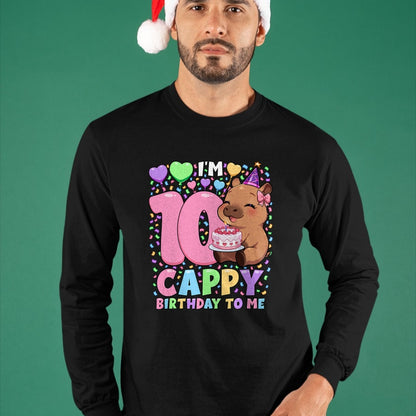 Cute Capybara Shirt, Funny Capybara UnisexT-Shirt/Hoodie/Sweatshirt HLT00 - Capybara Birthday Shirt Kawaii Girl Capybara 10th Birthday T-Shirt