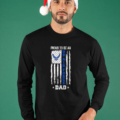 Gift for Dad Shirt, Funny Dad Unisex T-Shirt/Hoodie/Sweatshirt HLT00 – Vintage USA Flag Proud To Be An US Air Force Dad T-Shirt
