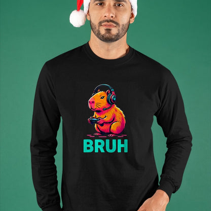 Cute Capybara Shirt, Funny Capybara UnisexT-Shirt/Hoodie/Sweatshirt HLT00 - Bruh Capybaras Bruh Video Games Boys Capybara T-Shirt
