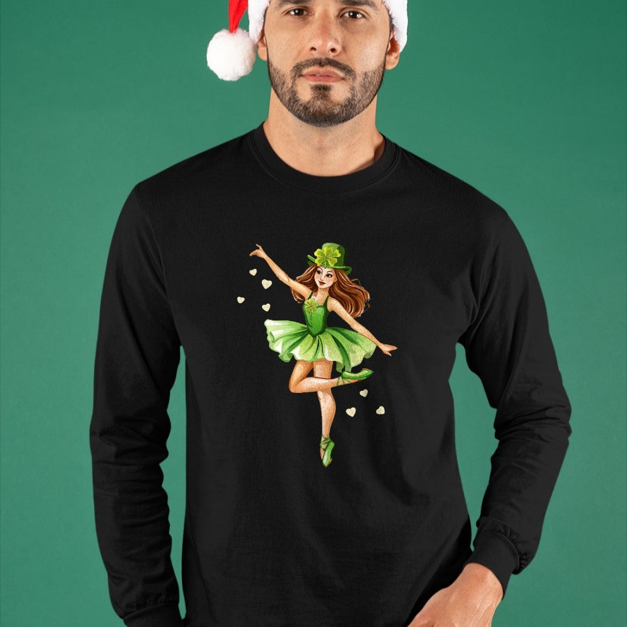 Patrick Day Shirts for Family, Funny Patrick Day shirts, st patrick's day Unisex T-Shirt/Hoodie/Sweatshirt HLT00 - Ballerina St. Patrick Day Lucky Irish Ballet Dancing Dancer T-Shirt