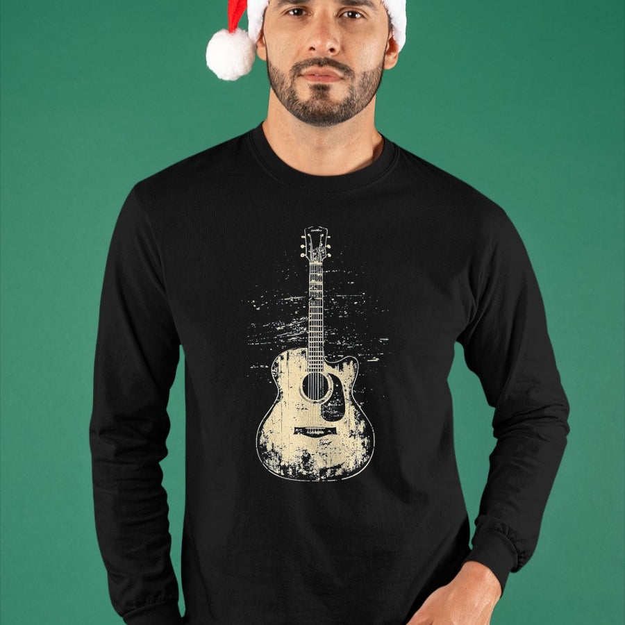 Guitar Lover Shirt, Funny Guitar UnisexT-Shirt/Hoodie/Sweatshirt HLT00 - Acoustic Guitar Player Vintage Rock Graphic T-Shirt, Men, Black, 3X-Large