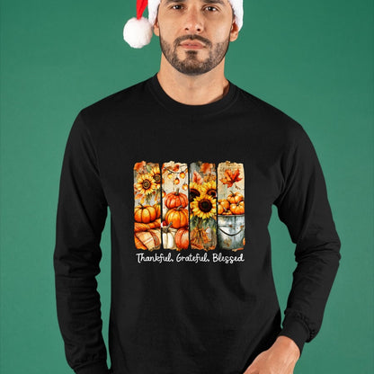 Best Thanksgiving Family Shirt , Funny Thanksgiving UnisexT-Shirt/Hoodie/Sweatshirt HLT00 - Grateful Thankful Blessed Happy Thanksgiving Pumpkin Womens T-Shirt