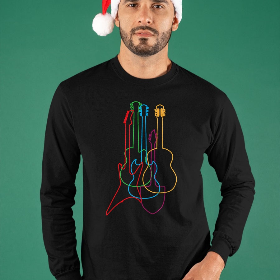 Guitar Lover Shirt, Funny Guitar UnisexT-Shirt/Hoodie/Sweatshirt HLT00 - UAB KIDKIS Colored Guitars Electric Acoustic Classical Gift T-Shirt - Black - S - Unisex - Short Sle