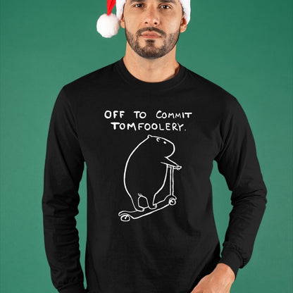Cute Capybara Shirt, Funny Capybara Unisex T-Shirt/Hoodie/Sweatshirt HLT00 - Capybara Off to Commit Tomfoolery T-Shirt
