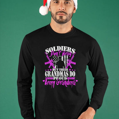 Best Grandma Shirt, Proud Grandma Unisex T-Shirt/Hoodie/Sweatshirt HLT00 - Proud Army Grandma Soldiers Don't Brag Military Grandmother T-Shirt (1)