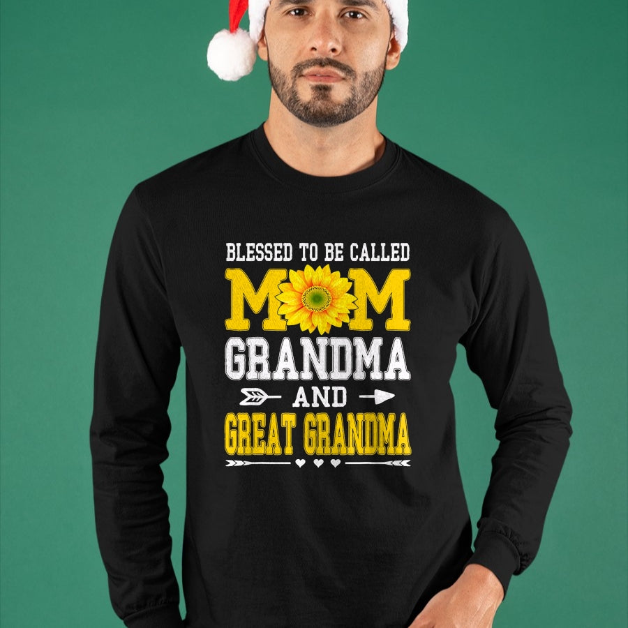 Best Grandma Shirt, Proud Grandma Unisex T-Shirt/Hoodie/Sweatshirt HLT00 - Blessed To Be Called Mom Grandma Great Grandma Mother's Day T-Shirt