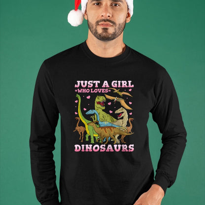 Best Dinosaur Lover Shirt, Funny Dinosaur UnisexT-Shirt/Hoodie/Sweatshirt HLT00 - Dinosaur Just a Girl Who Loves Dinosaurs Brachiosaurus T-Shirt