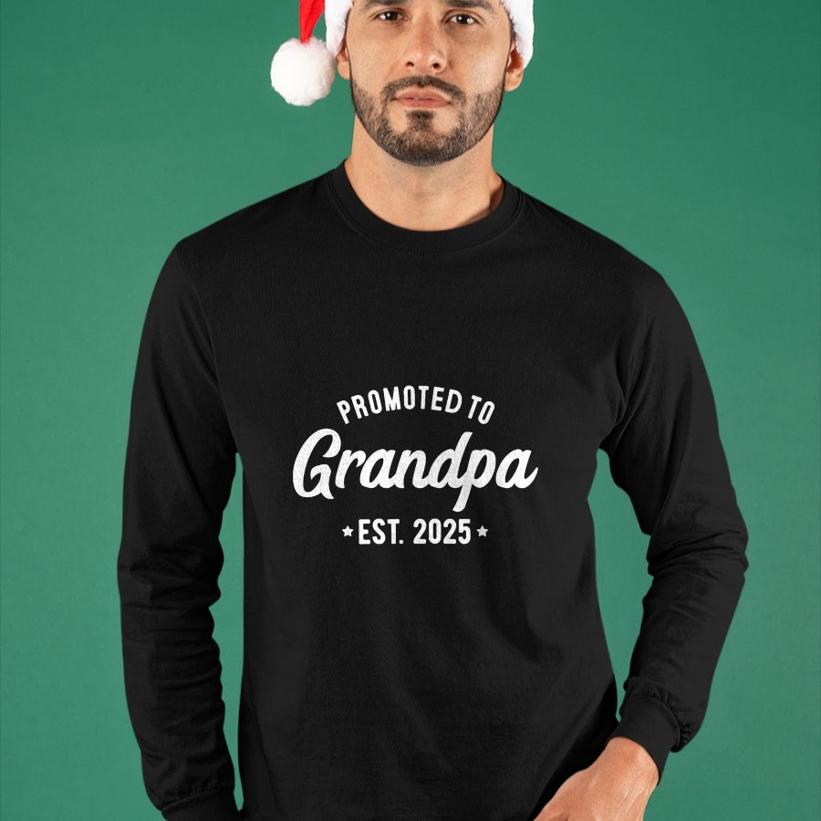 Best Grandpa Shirt, Proud Grandpa Unisex T-Shirt/Hoodie/Sweatshirt HLT00 - Promoted to Grandpa 2025 Soon to Be Grandfather New Grandpa T-Shirt (1)