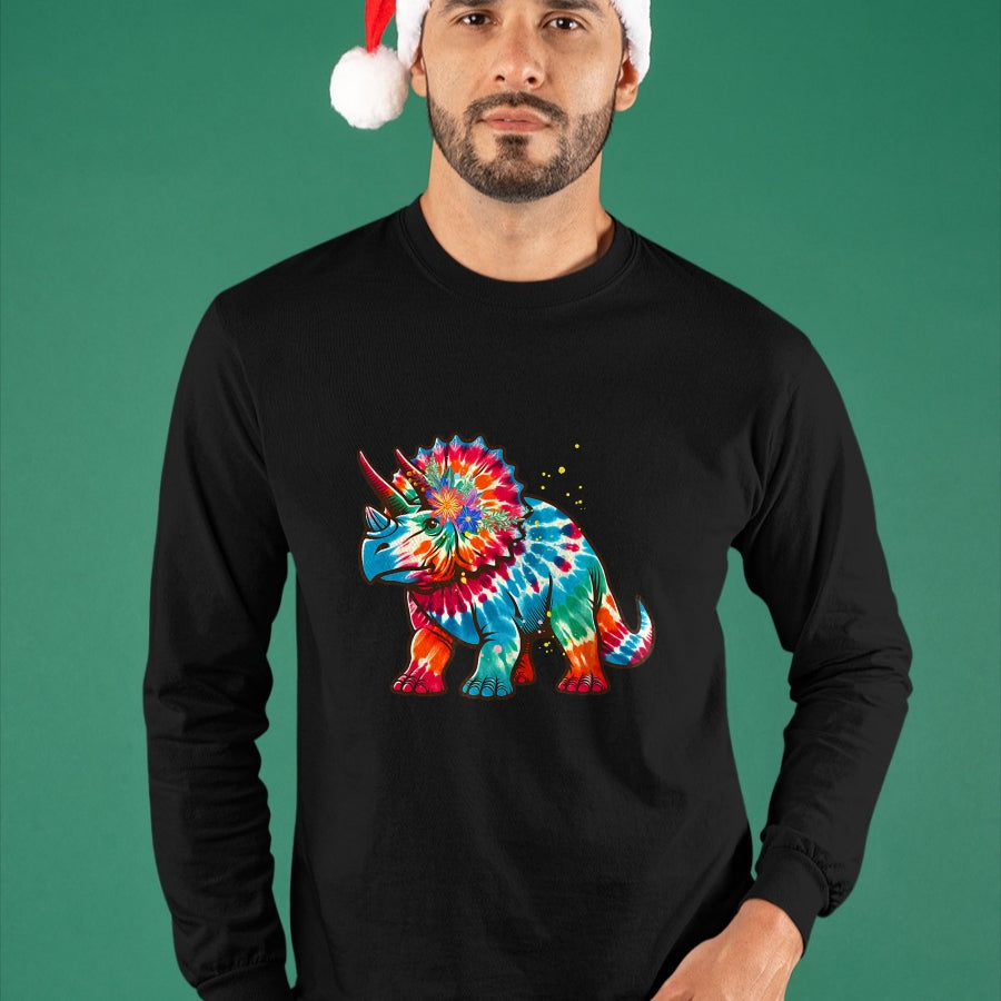 Best Dinosaur Lover Shirt, Funny Dinosaur UnisexT-Shirt/Hoodie/Sweatshirt HLT00 - Tie Dye Color Triceratops Tie Dyed Dinosaur Prehistoric Dino T-Shirt