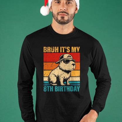 Cute Capybara Shirt, Funny Capybara UnisexT-Shirt/Hoodie/Sweatshirt HLT00 - 8 Year Old Birthday Boy Capybara Bruh It_s My 8th Birthday T-Shirt