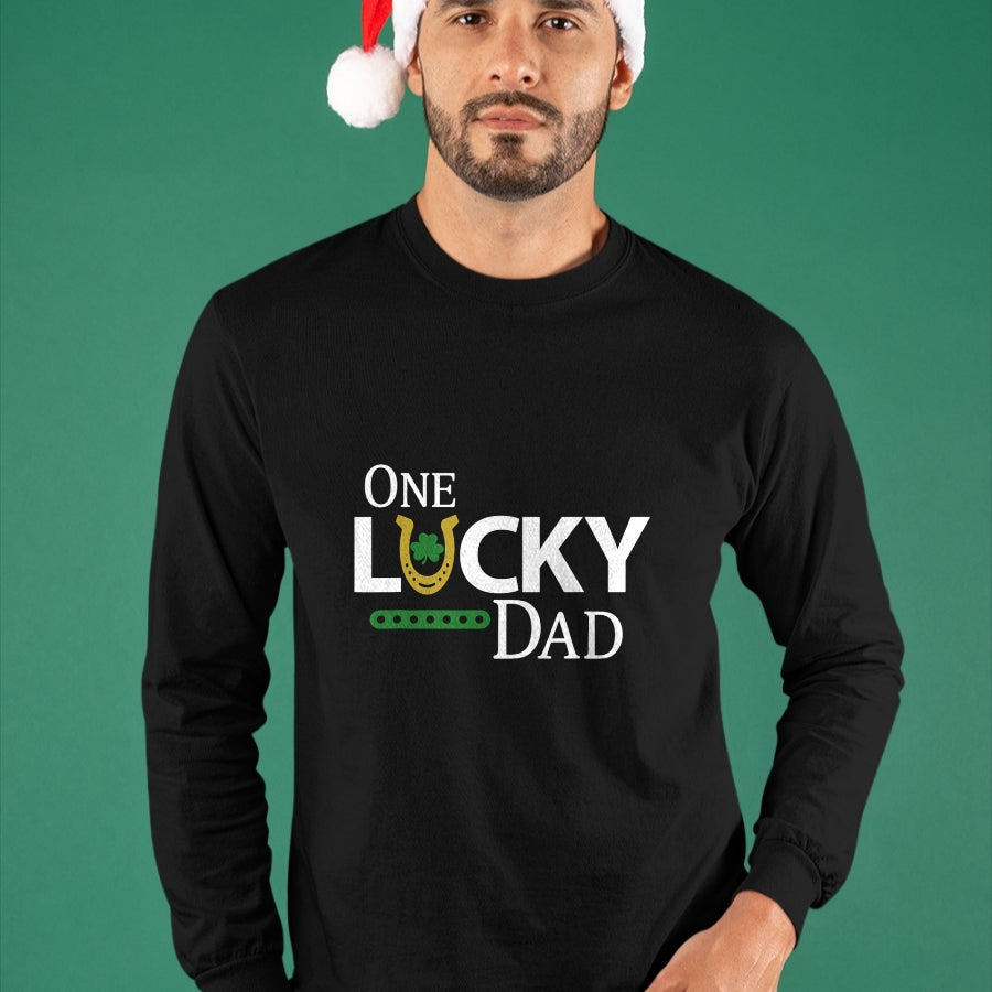 Gift for Dad Shirt, Funny Dad Unisex T-Shirt/Hoodie/Sweatshirt HLT00 – One Lucky Dad Shirt Funny St Patricks Day Gift For Daddy T-Shirt