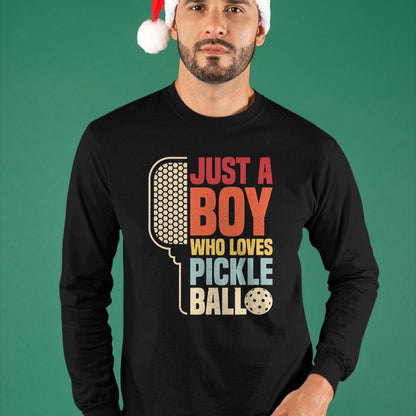 Funny Pickleball Shirt, Pickleball Lover Unisex T-Shirt/Hoodie/Sweatshirt HLT00 - Vintage Just A Boy Who Loves Pickleball Boys Kids Pickleball T-Shirt