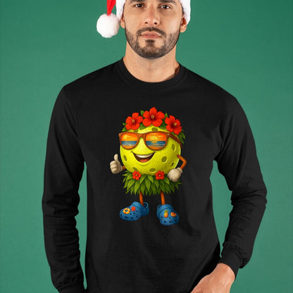 Funny Pickleball Shirt, Pickleball Lover Unisex T-Shirt/Hoodie/Sweatshirt HLT00 - Cute Hawaiian Pickleball Ball Tropical Beach Summer Vacation T-Shirt