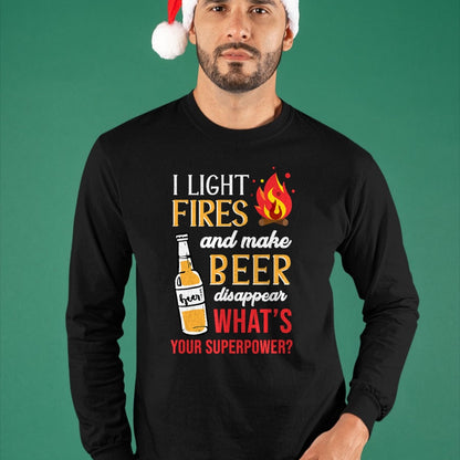 Funny Camping Shirt, Gift For Camping Lover Unisex T-Shirt/Hoodie/Sweatshirt HLT00 - I Light Fires and Make Beer Disappear Funny Camping T-Shirt T-Shirt