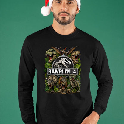 Best Dinosaur Lover Shirt, Funny Dinosaur UnisexT-Shirt/Hoodie/Sweatshirt HLT00 - Kids Rawr I_m 4 Years Old Boys Kids T-Rex Dinosaur 4th Birthday T-Shirt