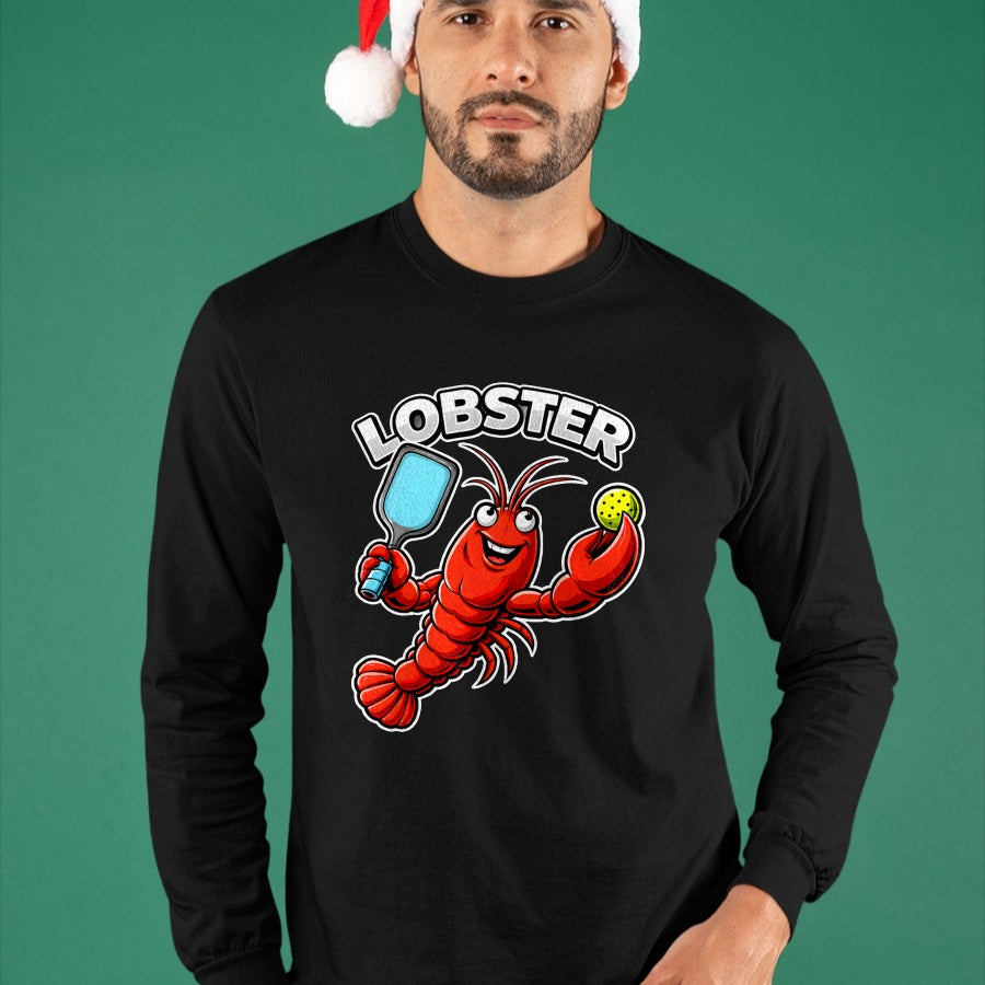 Funny Pickleball Shirt, Pickleball Lover Unisex T-Shirt/Hoodie/Sweatshirt HLT00 - Funny Pickleball Lobster Paddle Player T-Shirt