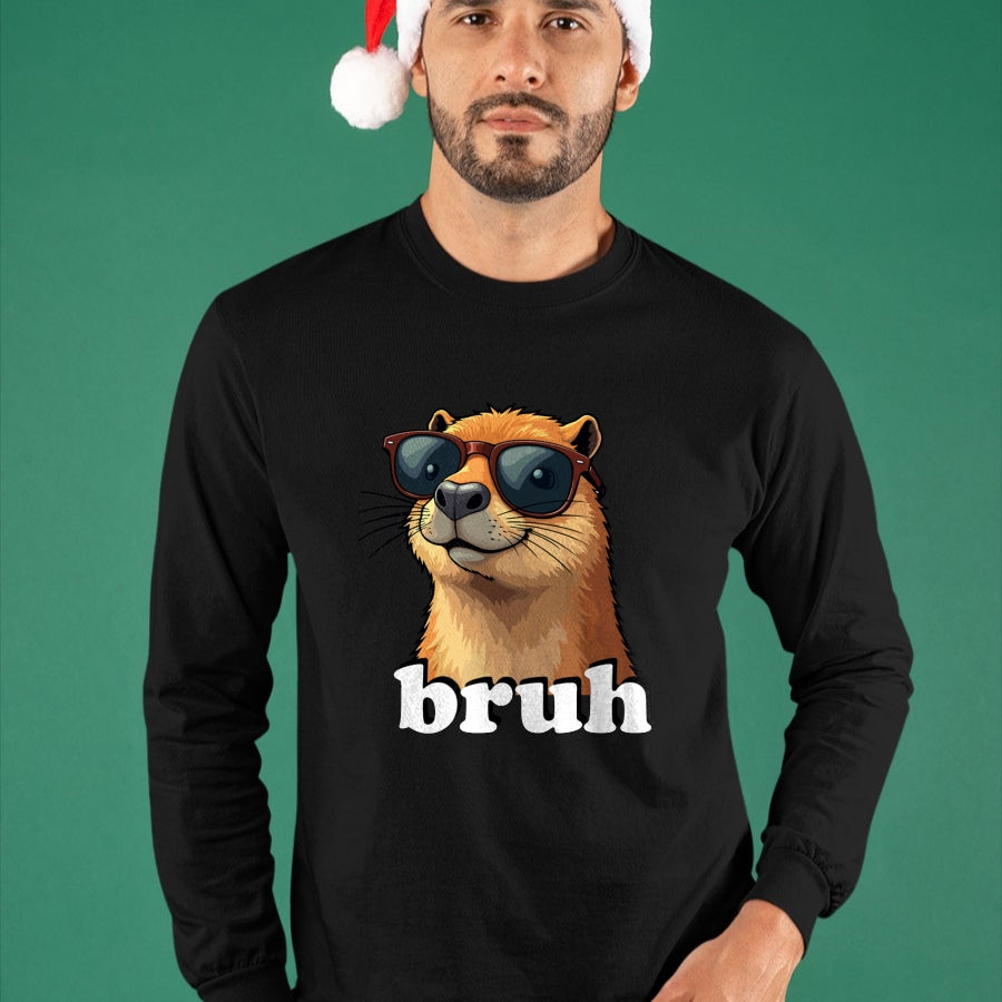 Cute Capybara Shirt, Funny Capybara Unisex T-Shirt/Hoodie/Sweatshirt HLT00 - Capybara Long Sleeve T-Shirt (4)