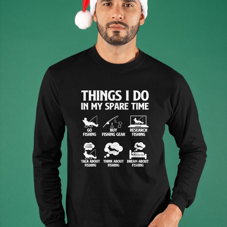 Funny Fishing Shirt, Gift For Fishing Lover Unisex T-Shirt/Hoodie/Sweatshirt HLT00 - Things I Do in My Spare Time Fishing Tee Shirt for Men Boys Bass Fishing T-Shirt